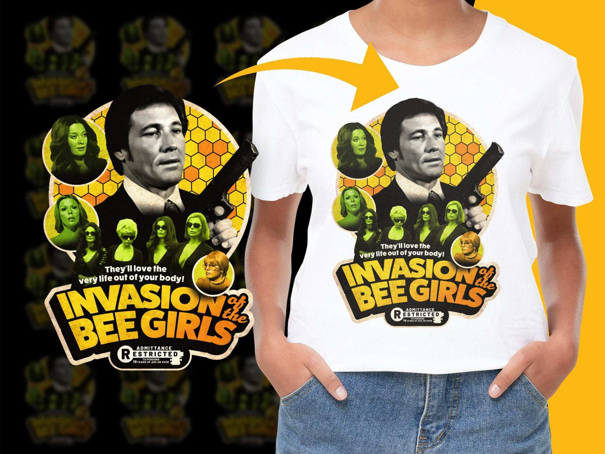 Vintage Invasion of the Bee Girls Movie Poster T-Shirt, Retro Film Graphic Tee, 70s Horror Sci-Fi Fashion, Unisex Fit