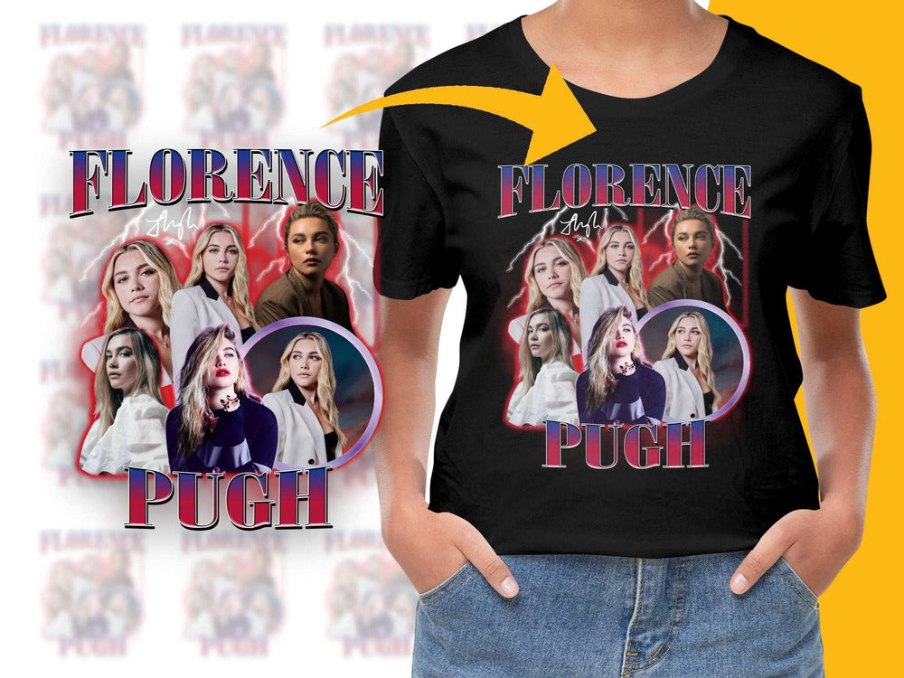 Florence Pugh Graphic T-Shirt, Women's Fashion Tee, Casual Streetwear, Celebrity Inspired Top, Unique Gift Idea
