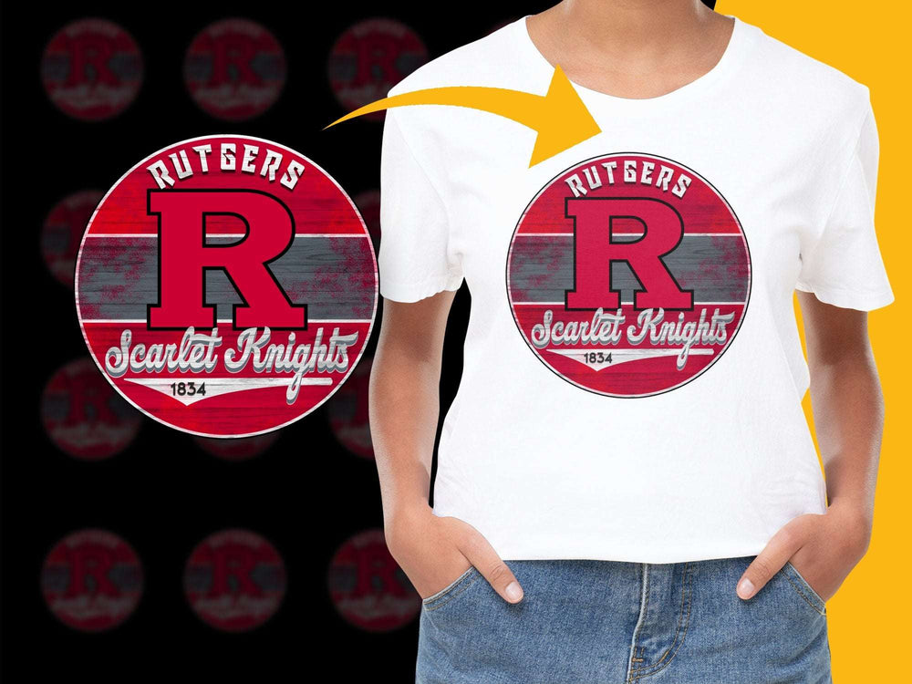 Rutgers Scarlet Knights Logo T-Shirt, College Fan Apparel, Unisex White Graphic Tee