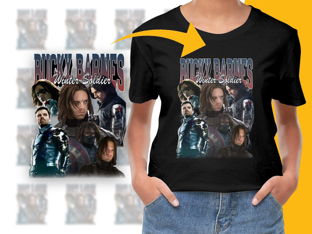 Winter Soldier Bucky Barnes Graphic T-Shirt, Marvel Fan Apparel, Superhero Movie Tee, Unisex Clothing