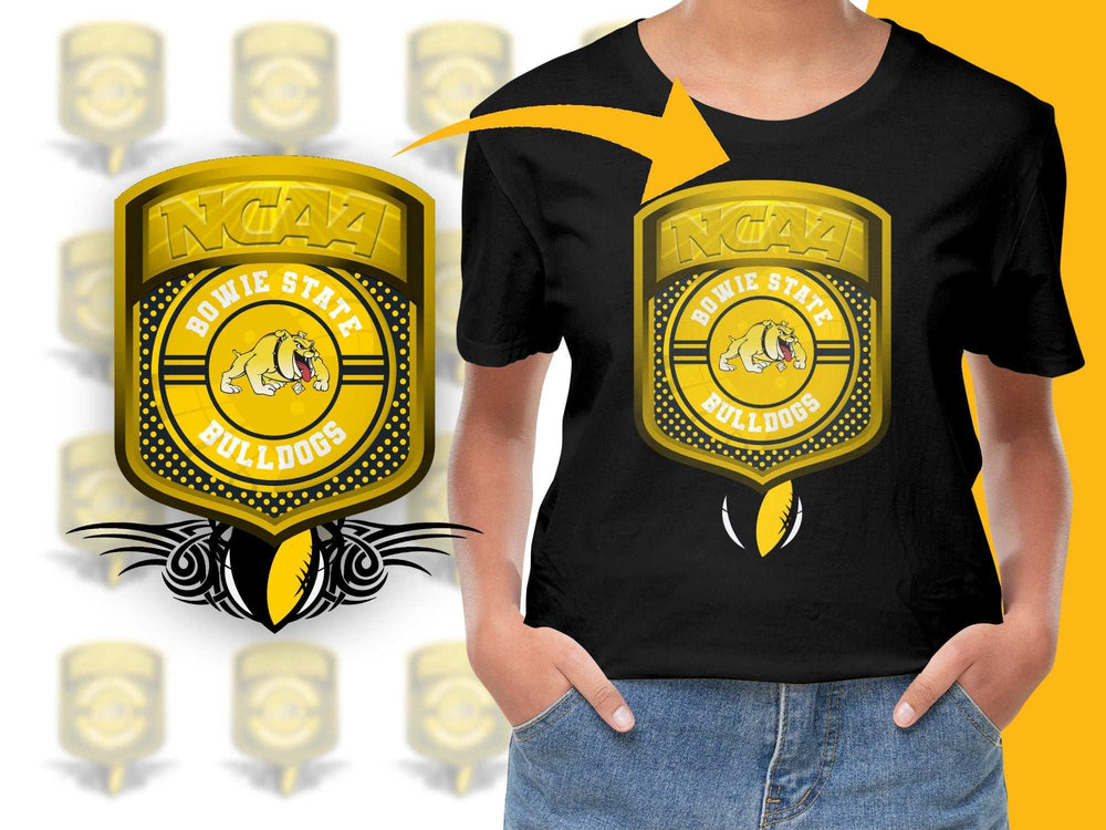 Bowie State University Bulldogs NCAA Graphic T-Shirt, Unisex College Tee, Yellow and Black Graphic Shirt, Student Apparel Gift