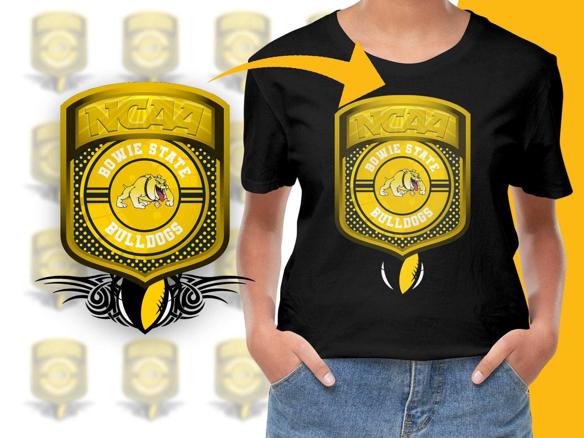Bowie State University Bulldogs NCAA Graphic T-Shirt, Unisex College Tee, Yellow and Black Graphic Shirt, Student Apparel Gift