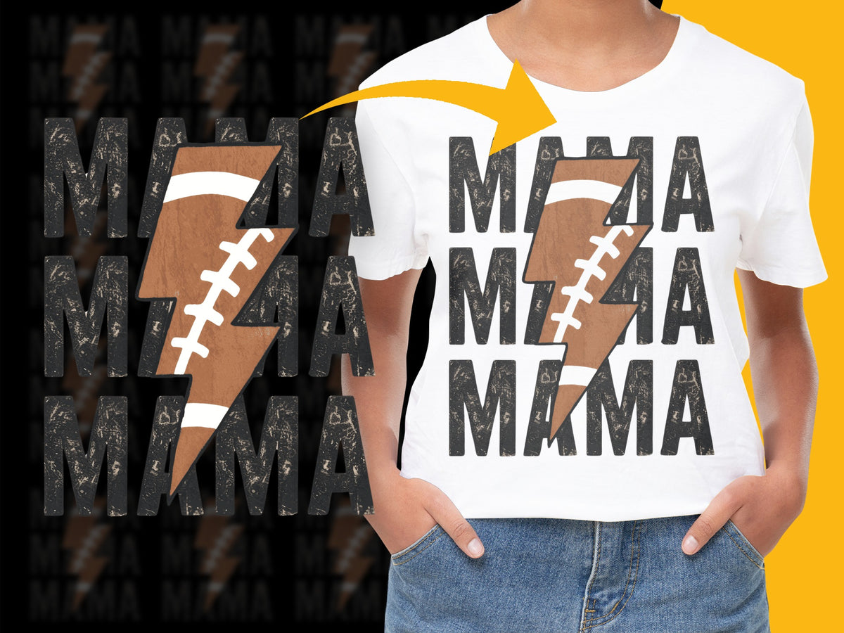 Kids Football Mama T-Shirt, Sports Mom Graphic Tee, Casual Youth Game Day Shirt, Trendy Parent Support Apparel, Gift for Mothers