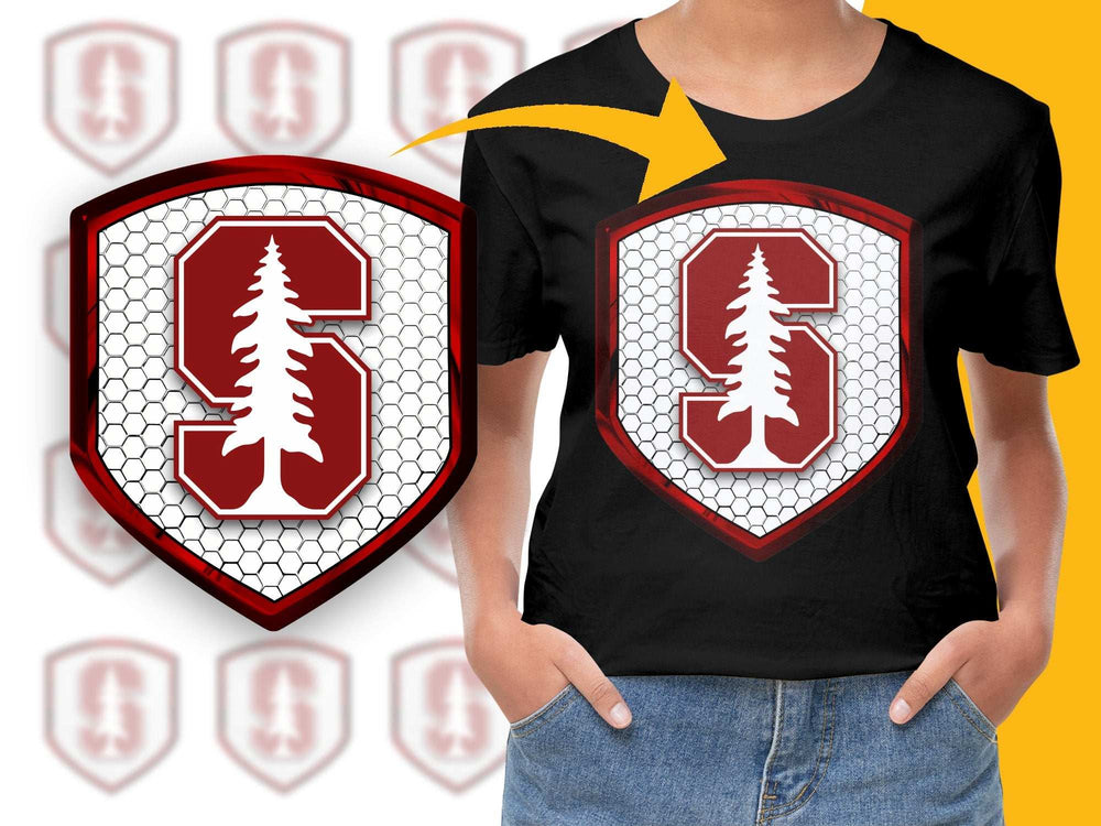 Kids Sports Logo T-Shirt, Red and White Graphic Tee, Honeycomb Pattern, Casual Athletic Shirt