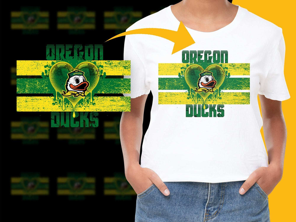 Oregon Ducks T-Shirt, Vintage Style Duck Mascot, Yellow Green Sports Tee, College Football Apparel, Unisex Graphic Shirt