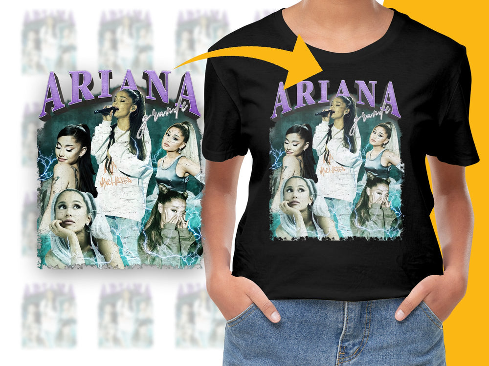 Ariana Inspired Graphic Tee, Pop Star Collage T-Shirt, Women's Fashion, Casual Wear