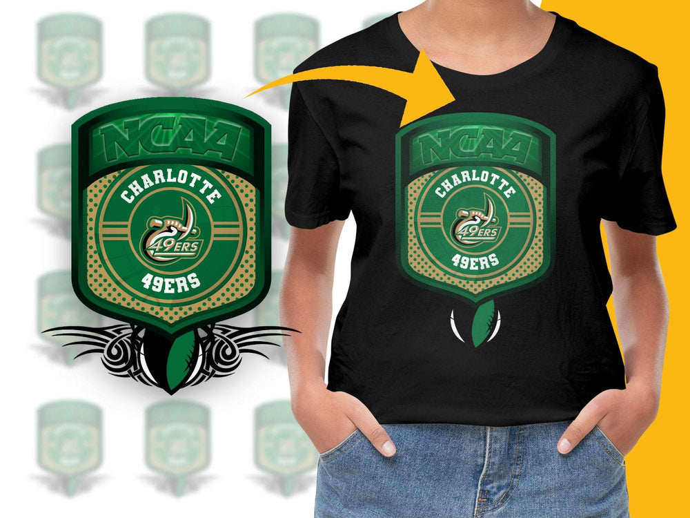 Charlotte 49ers NCAA Graphic T-Shirt, Black Cotton Tee, Unisex Sports Apparel, College Fan Gear