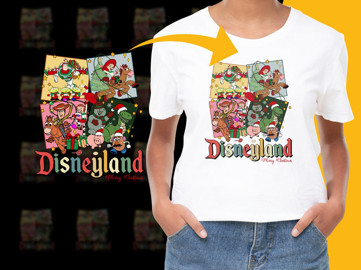 Disneyland Holiday T-Shirt, Vintage Mickey and Friends Christmas Tee, Festive Family Apparel