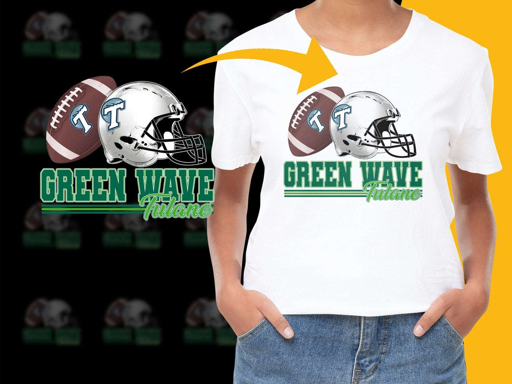 Tulane Green Wave Football T-Shirt, College Team Graphic Tee, Sports Fan Apparel, Unisex White Shirt