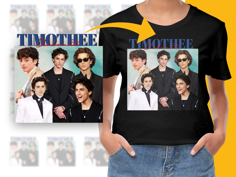 Trendy Graphic T-Shirt Featuring Popular Actor Collage, Stylish Casual Wear, Fan Merchandise, Unisex Fashion Top