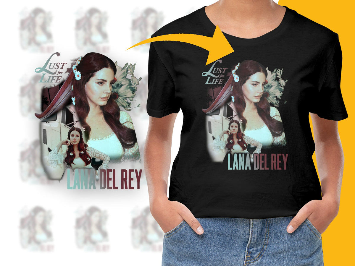 Lana Del Rey Graphic T-Shirt, Vintage Style Music Artist Tee, Pop Culture Fashion, Soft Cotton Black Shirt
