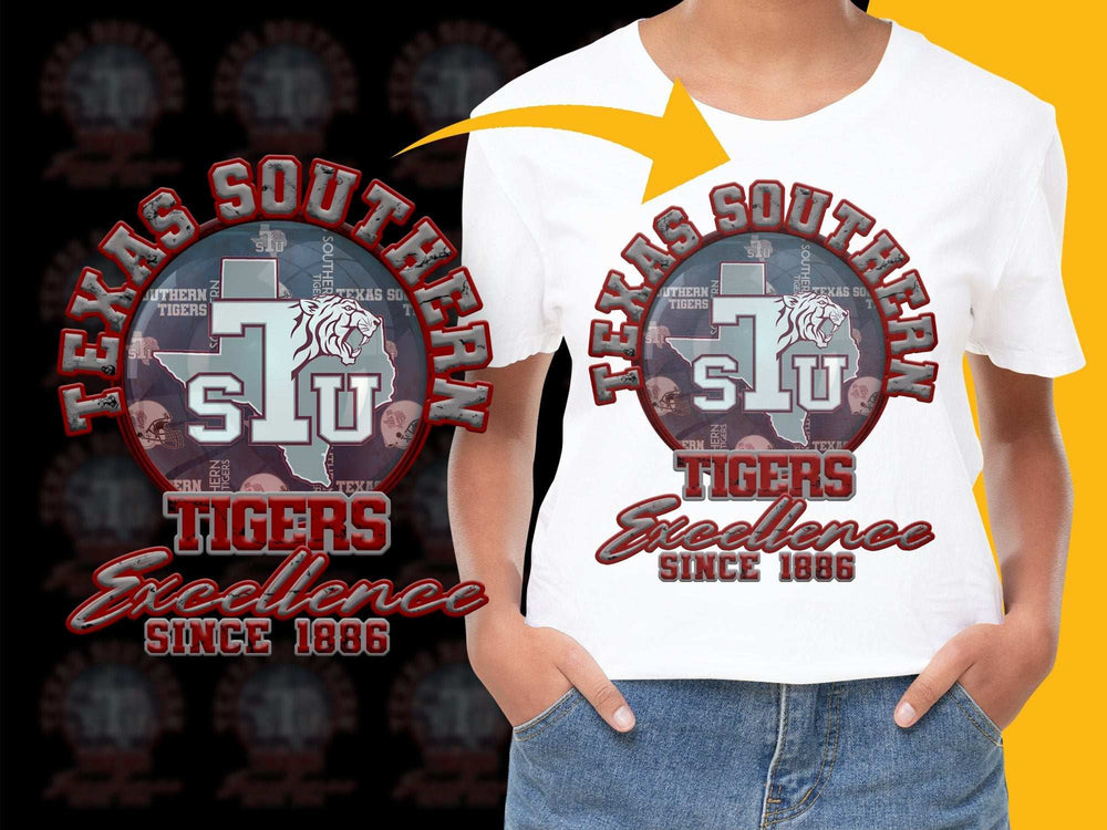 Texas Southern University Tigers T-Shirt, Excellence Since 1886, TSU Logo Tee, College Apparel, Unisex Graphic Shirt White