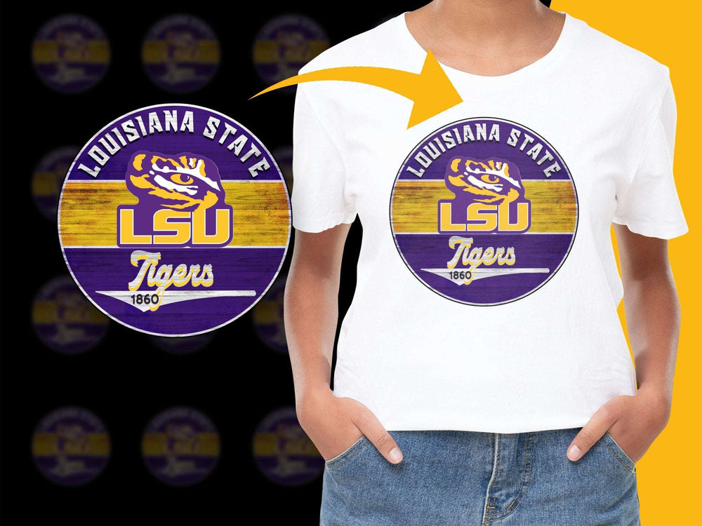 LSU Tigers T-Shirt, Louisiana State University Logo, College Sports Apparel, Purple and Gold Tee
