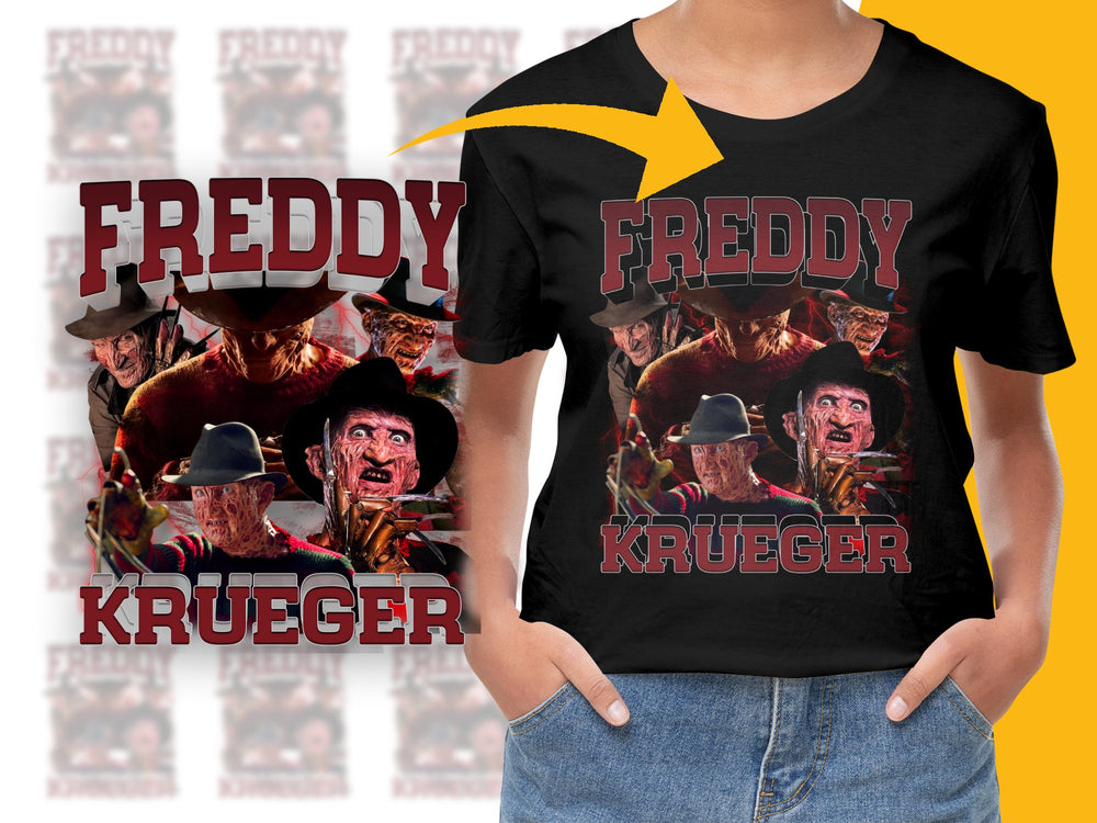 Freddy Krueger Horror Movie T-Shirt, Vintage Style Graphic Tee, Unisex Horror Apparel