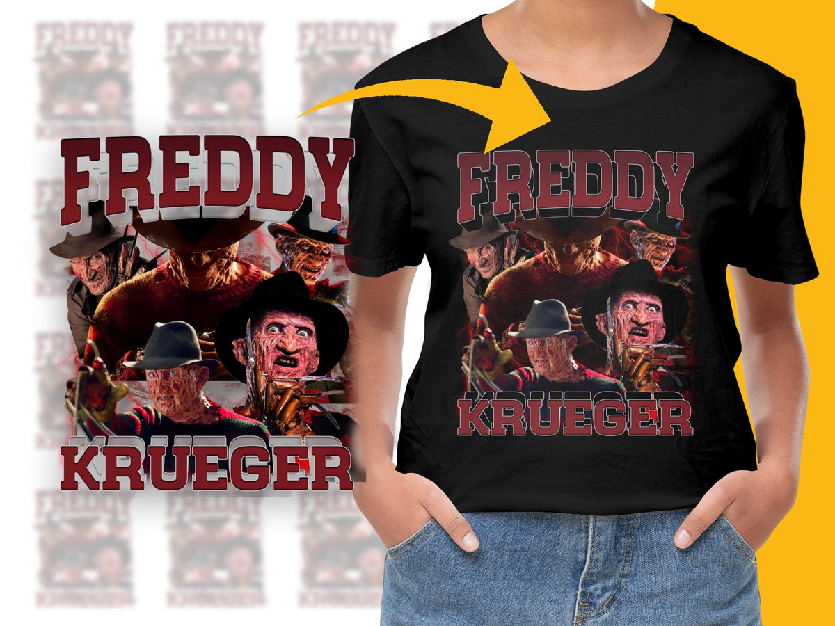 Freddy Krueger Horror Movie T-Shirt, Vintage Style Graphic Tee, Unisex Horror Apparel