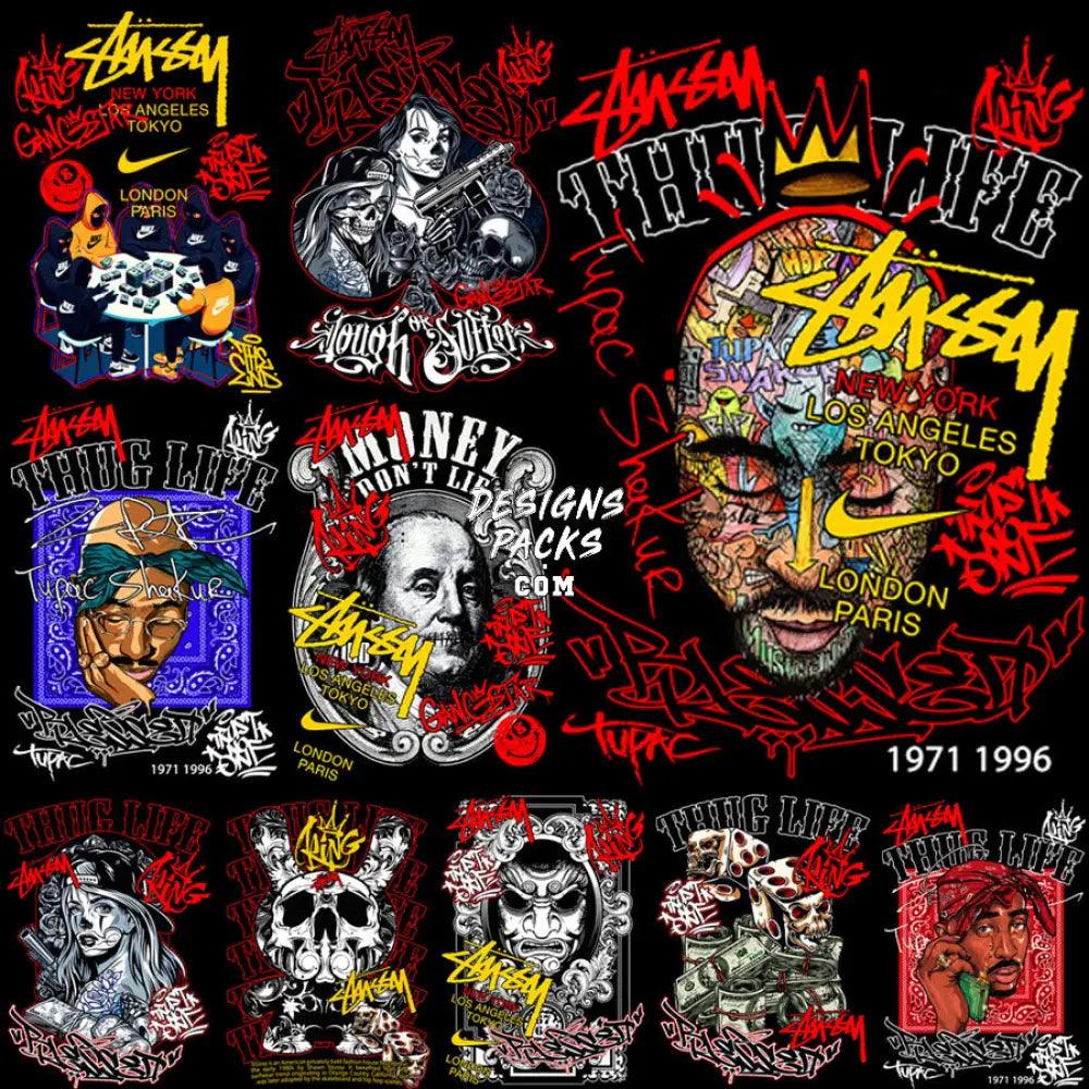 10 Brand Luxury Streetwear Designs Bundle Png + Psd