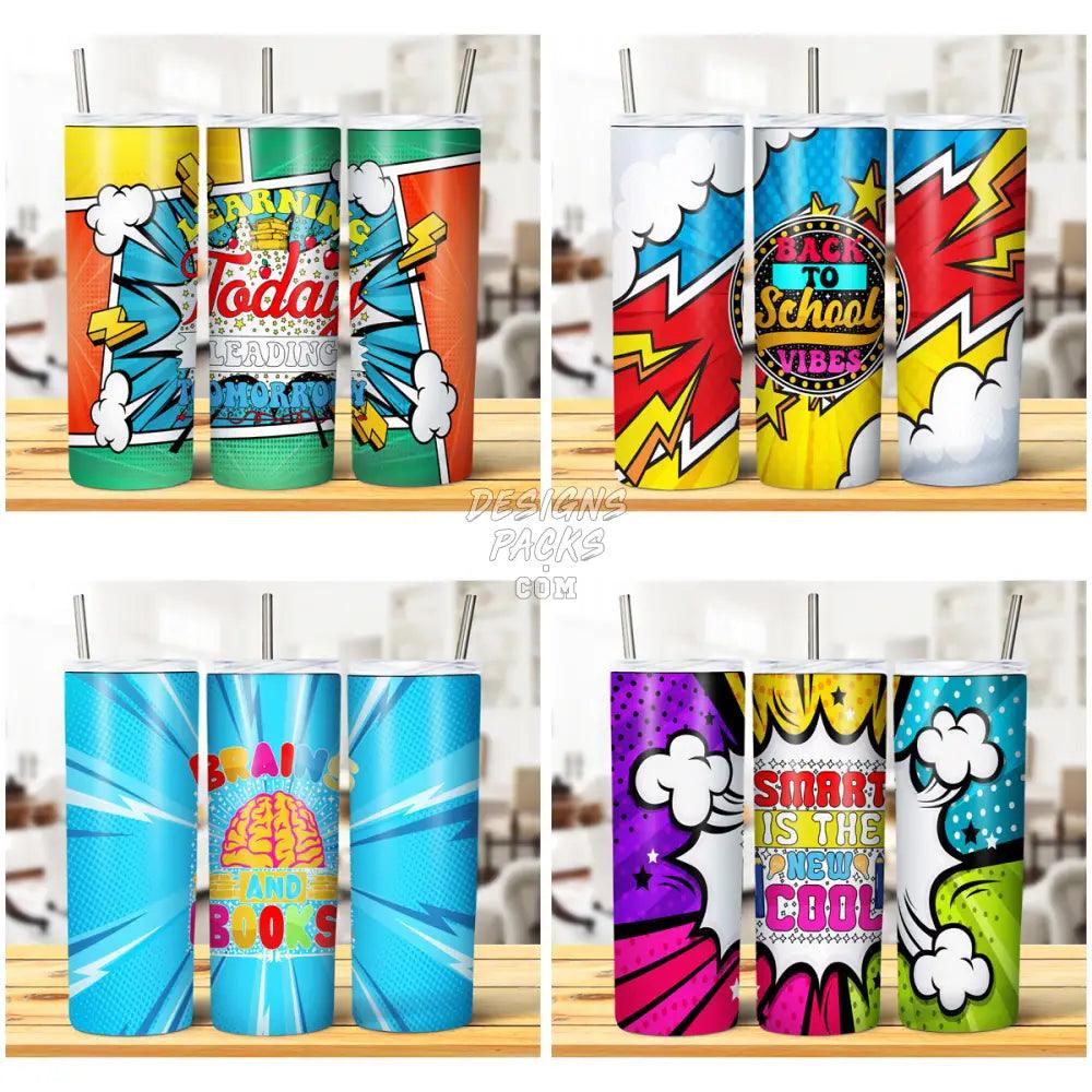 10 Comic School Quotes Tumbler Wrap Bundle Jpg