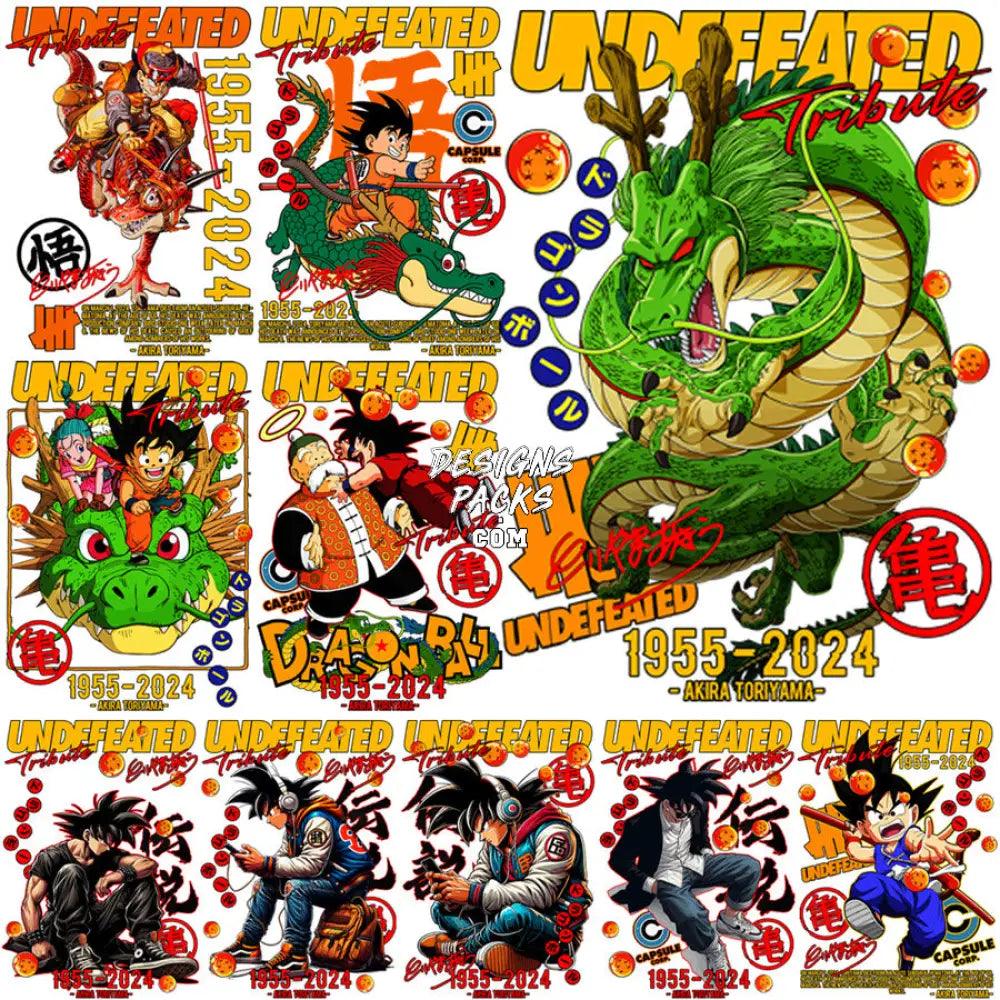 10 Dragon Ball Brand Akira Toriyama Anime Streetwear Designs Bundle Png + Psd