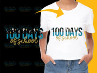 Load image into Gallery viewer, Kids 100 Days of School T-Shirt, Colorful Typography, Celebration Tee, Youth School Milestone Shirt, Unisex Children's Fashion Top