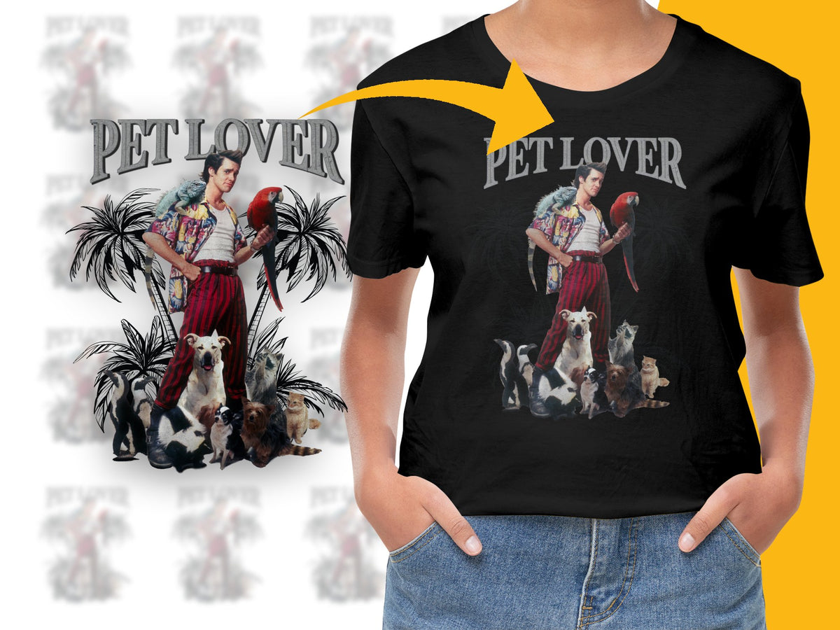 Pet Lover T-Shirt, Vintage Style Graphic Tee, Dog and Cat Print, Animal Lover Gift, Unisex Black Shirt