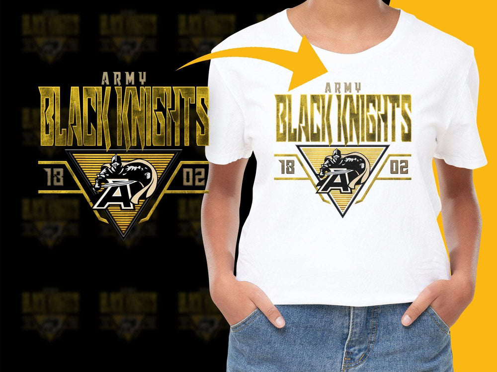 Army Black Knights Graphic T-Shirt, Women's White Sports Tee, Casual Collegiate Apparel, Trendy Team Spirit Shirt