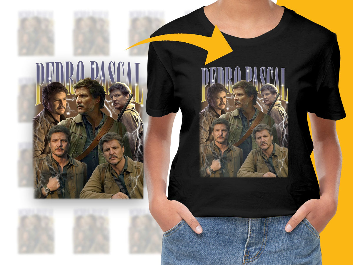 Pedro Pascal Fan T-Shirt, Movie Collage, Graphic Tee, Unisex Adult Clothing, Gift Idea