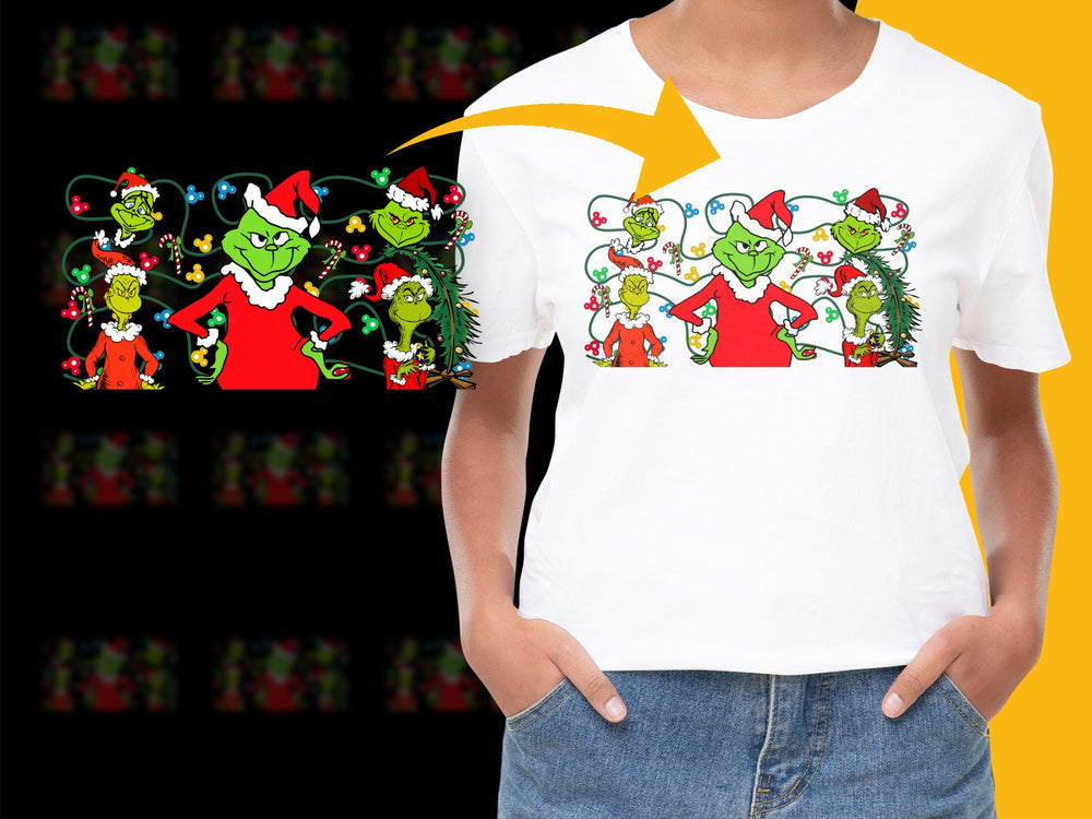 Grinch Inspired Christmas T-Shirt, Funny Holiday Shirt, Cartoon Character Festive Tee, Unisex Adult and Kids Sizes Available