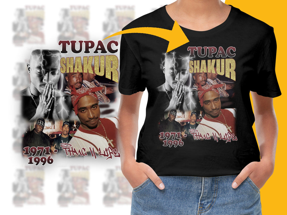 Tupac Shakur Vintage T-Shirt, 1971-1996 Memorial Tee, Hip Hop Legend, Rapper Graphic Shirt, Unisex Clothing