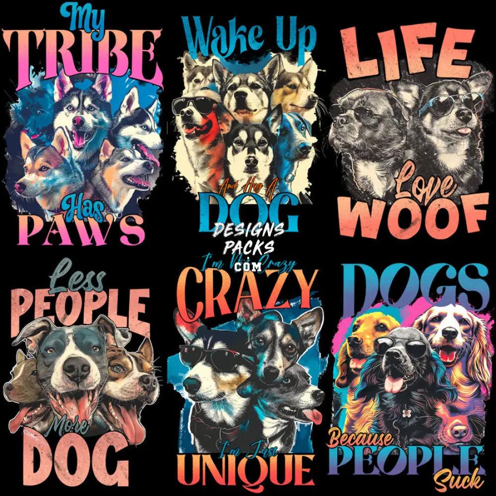 11 Dogs Funny Bootleg Designs Bundle Png