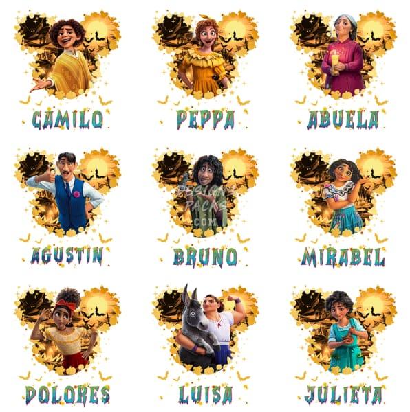 11 Halloween Family Cartoon Movie Designs Bundle PNG designspacks