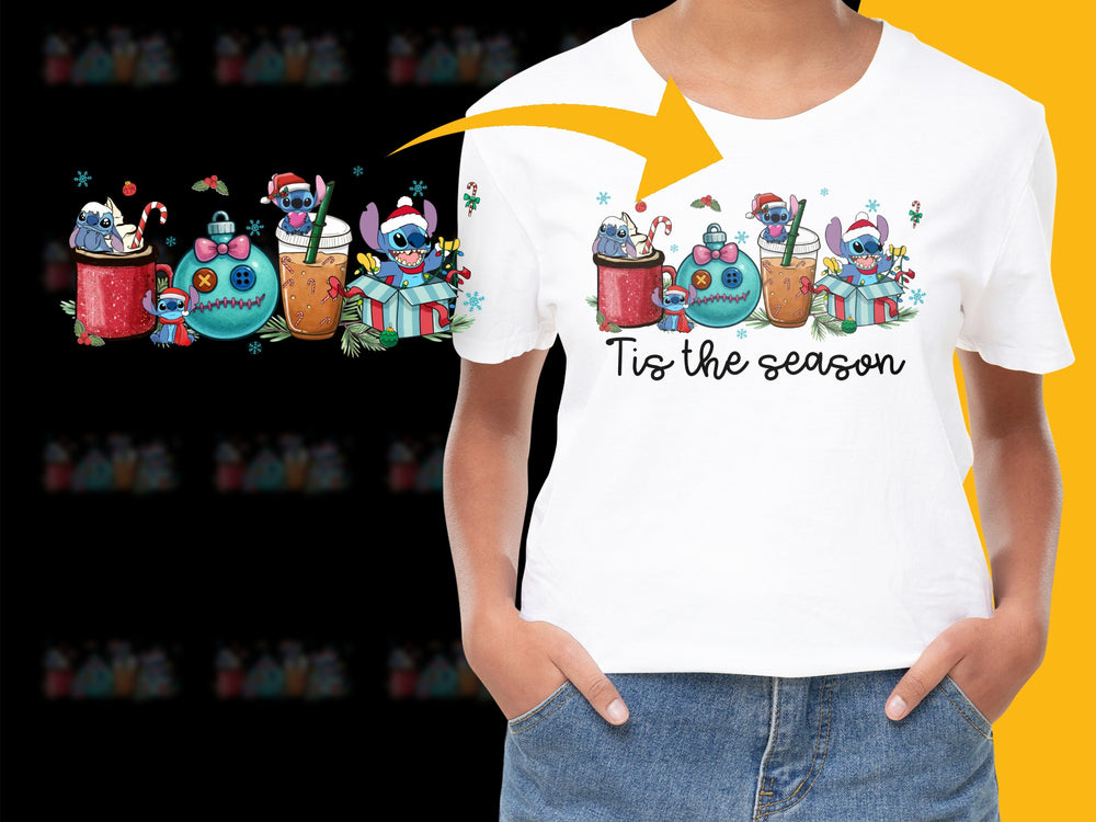 Festive Holiday T-Shirt, Cute Christmas Monsters Print, Colorful Seasonal Tee for All Ages, Unisex Christmas Shirt Gift Idea