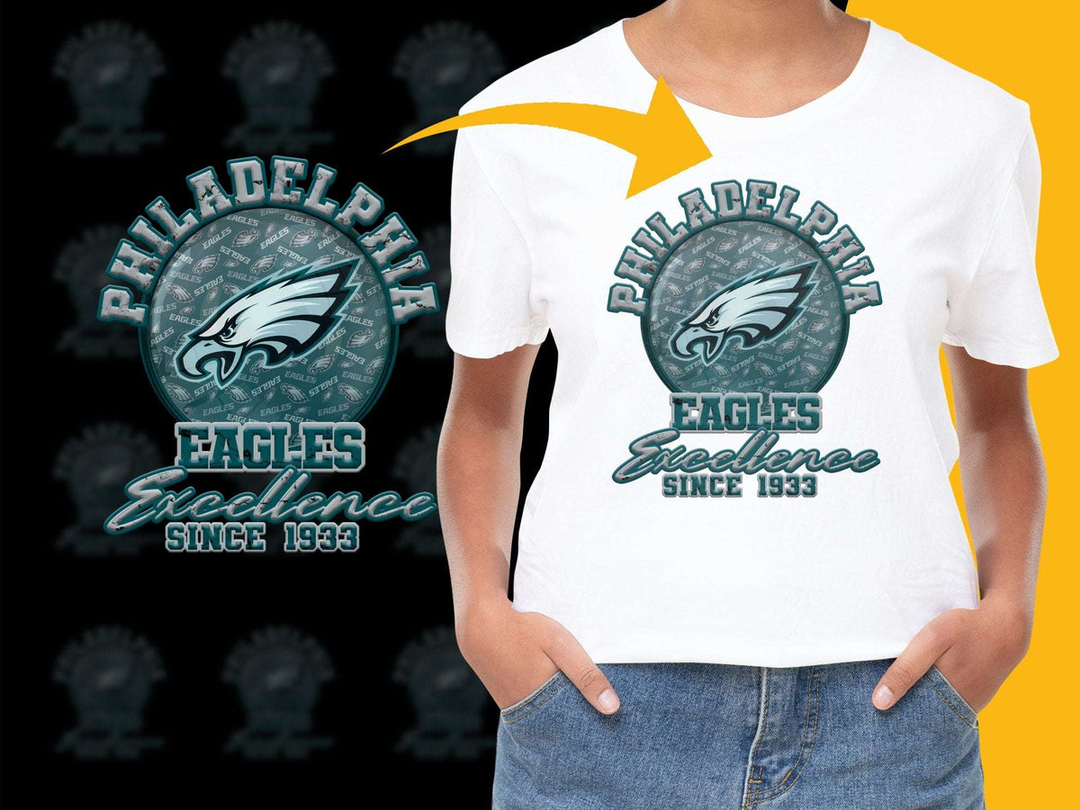 Philadelphia Eagles T-Shirt Excellence Since 1933, NFL Team Logo Graphic Tee, Sports Fan Apparel