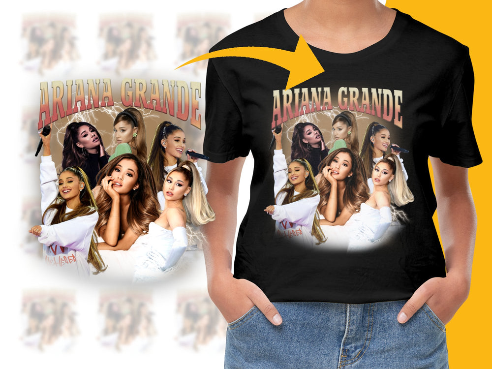 Ariana Grande Fan T-Shirt, Pop Music Star Graphic Tee, Women's Fashion Top, Casual Black Shirt