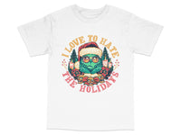 Load image into Gallery viewer, 'I Love to Hate the Holidays' Santa Graphic T-Shirt, Funny Christmas Tee, Holiday Humor Apparel, Unisex Gift Idea