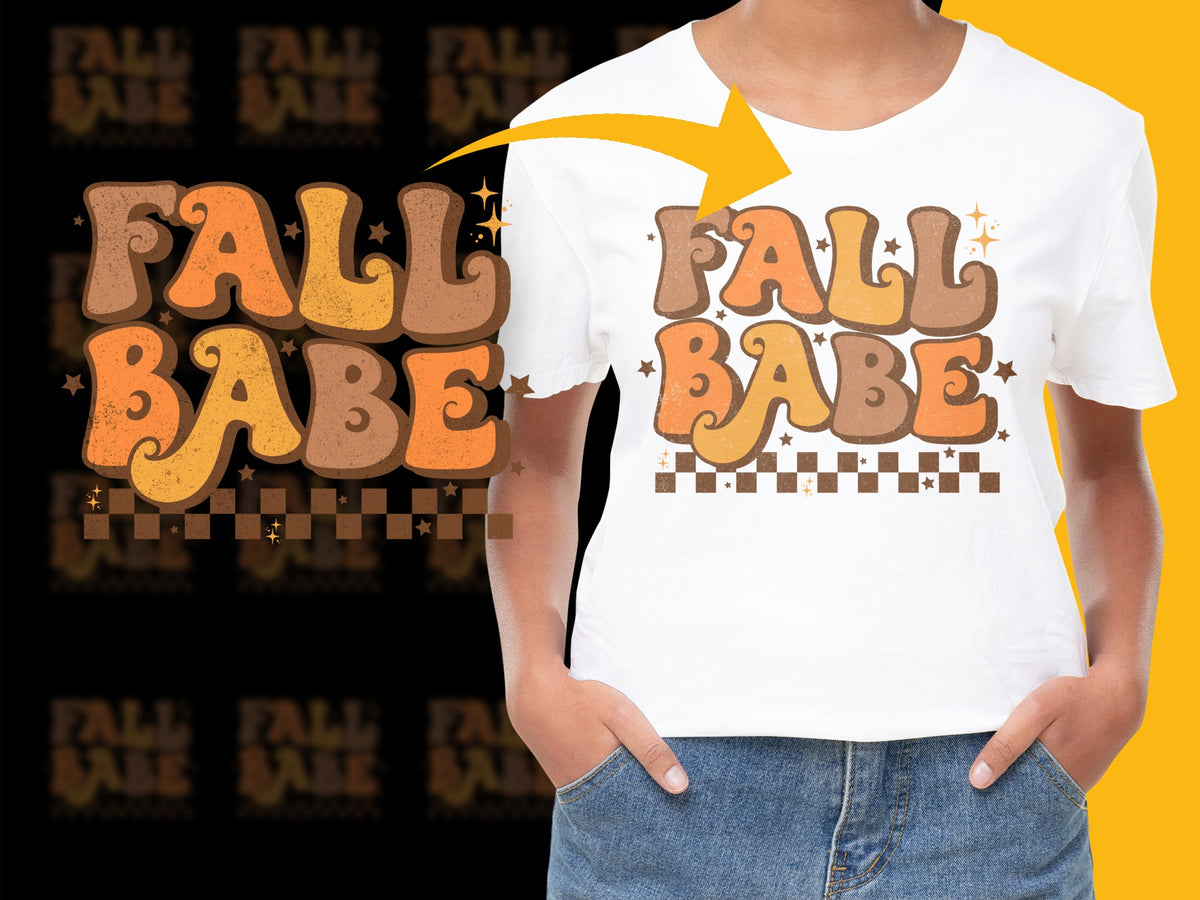 Fall Babe T-Shirt Autumn Seasonal Graphic Tee Casual Fashion Top Women's Stylish Shirt