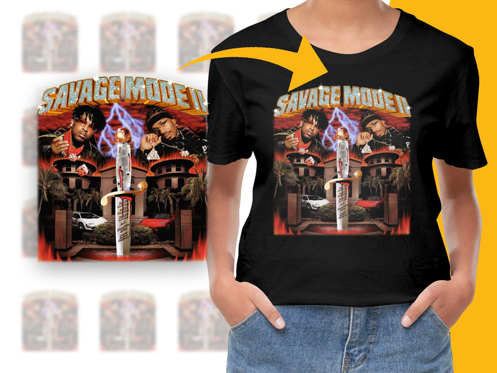 Savage Mode II Album Cover T-Shirt, Hip Hop Graphic Tee, Urban Music Fashion, Trendy Streetwear Shirt