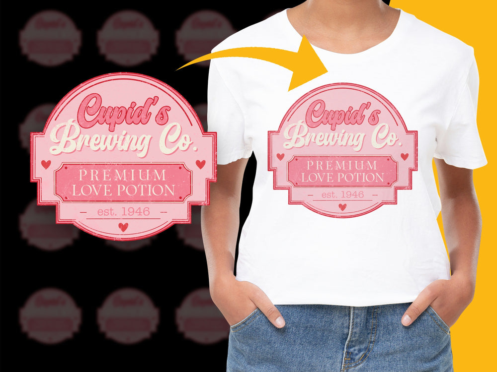Cupid's Brewing Co. Premium Love Potion T-Shirt, Retro Style Graphic Tee, Est. 1946 Design, Unisex Fashion