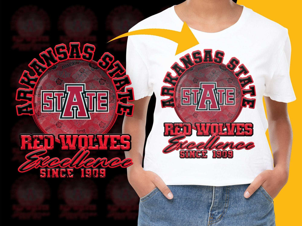 Arkansas State Red Wolves T-Shirt, Excellence Since 1909, Vintage College Apparel, Unisex Graphic Tee