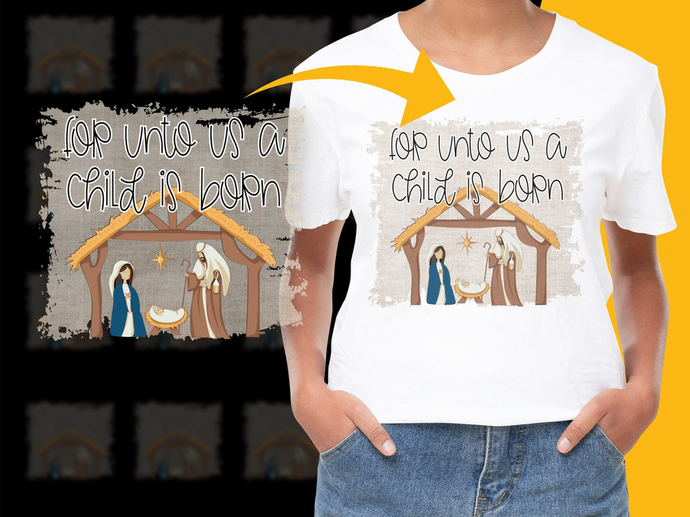 Nativity Scene Christmas T-Shirt, Religious Manger Design, Christian Holiday Tee for Festive Wear