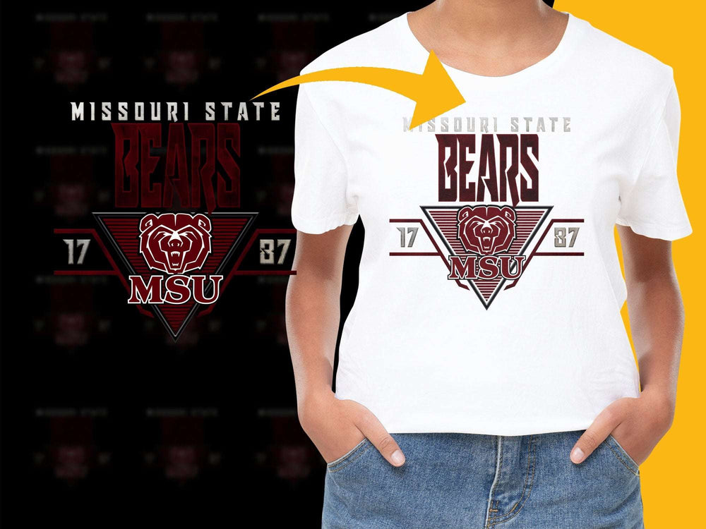 Missouri State Bears MSU Graphic T-Shirt, Vintage College Logo Tee, Unisex Sports Apparel, Fan Gift Idea