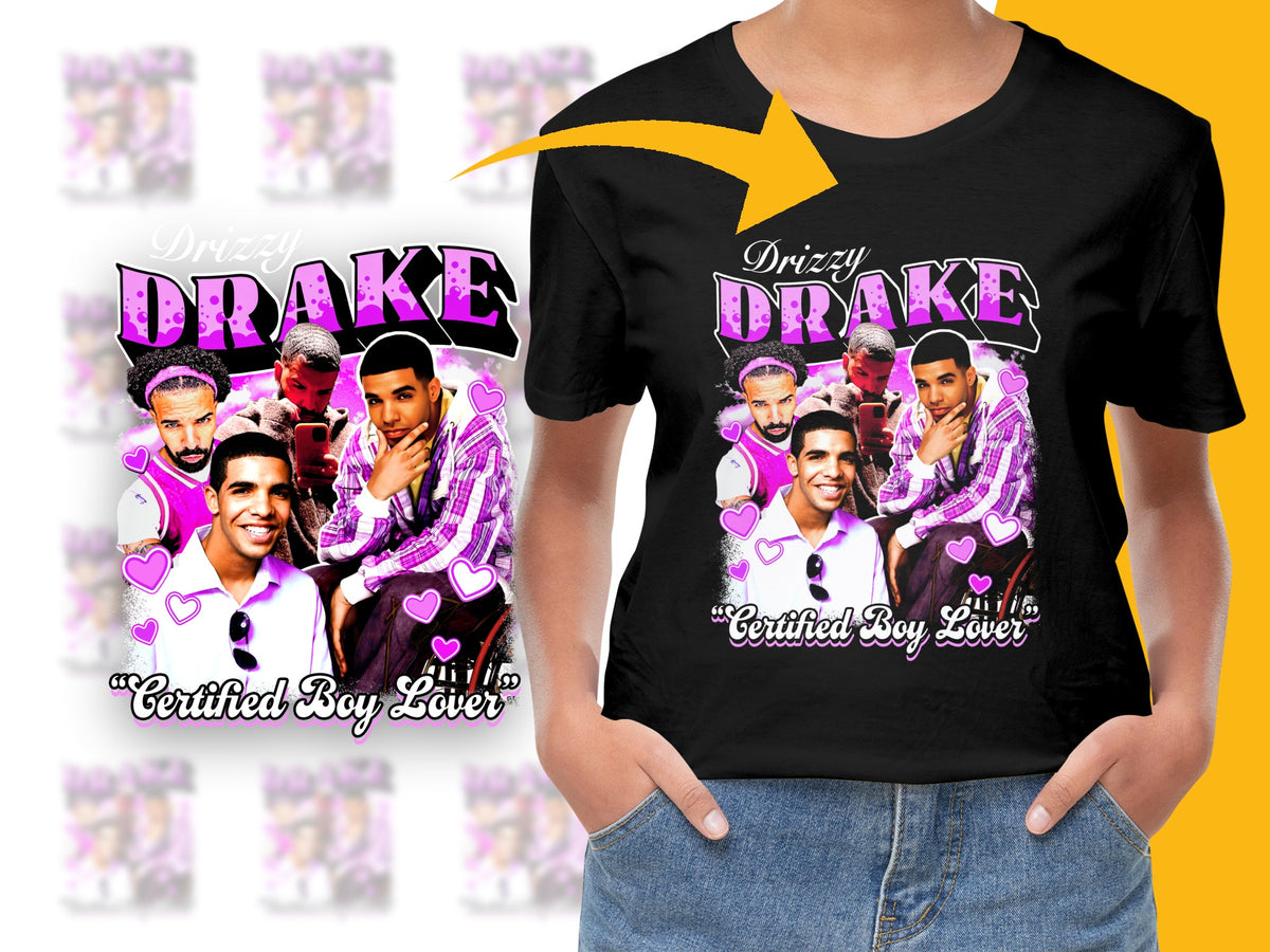 Drake Inspired Graphic T-Shirt, Certified Boy Lover, Pink Hearts, Men's Fashion Tee, Unique Music Fan Gift
