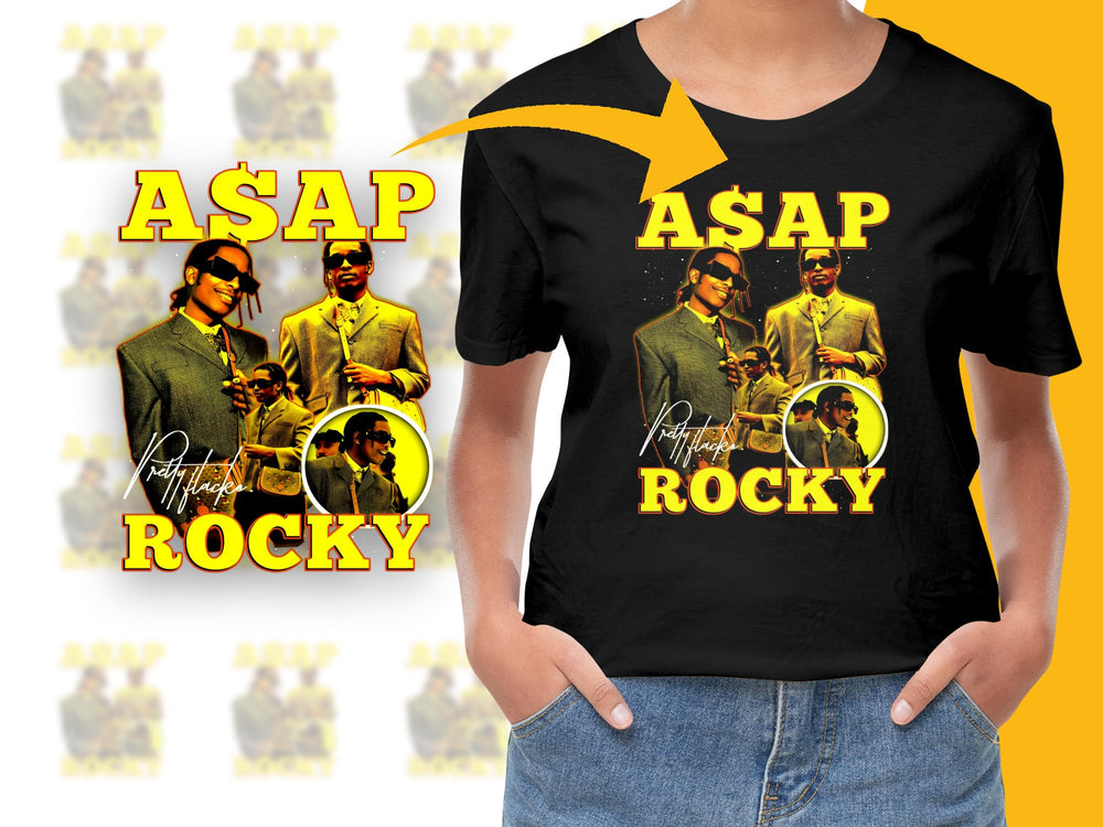 ASAP Rocky Graphic T-Shirt, Hip Hop Fashion Tee, Music Artist Inspired Shirt, Unique Fan Merchandise, Bold Print Top