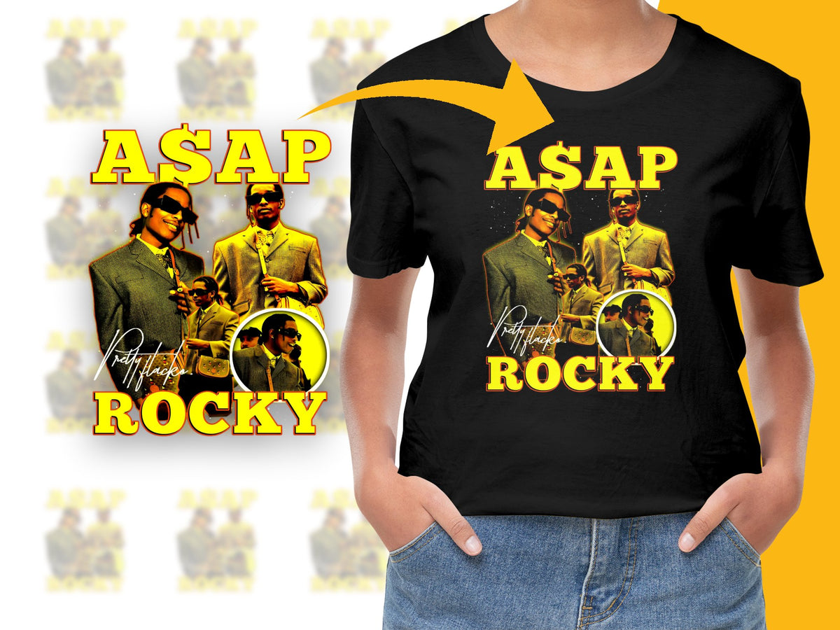 ASAP Rocky Graphic T-Shirt, Hip Hop Fashion Tee, Music Artist Inspired Shirt, Unique Fan Merchandise, Bold Print Top