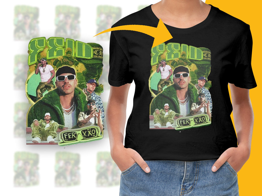 Men's Black Graphic T-Shirt with Hip Hop Artist Design, Casual Cotton Tee
