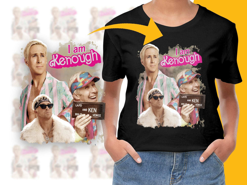I Am Enough Ken Inspired Graphic T-Shirt, Colorful Pop Art Style, Unique Fashion Tee, Trendy Casual Top