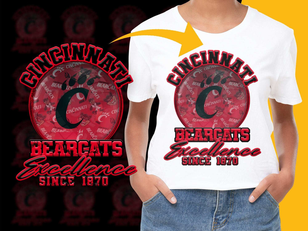 Cincinnati Bearcats T-Shirt, Excellence Since 1870, College Sports Fan Apparel, Red Vintage Graphic Tee