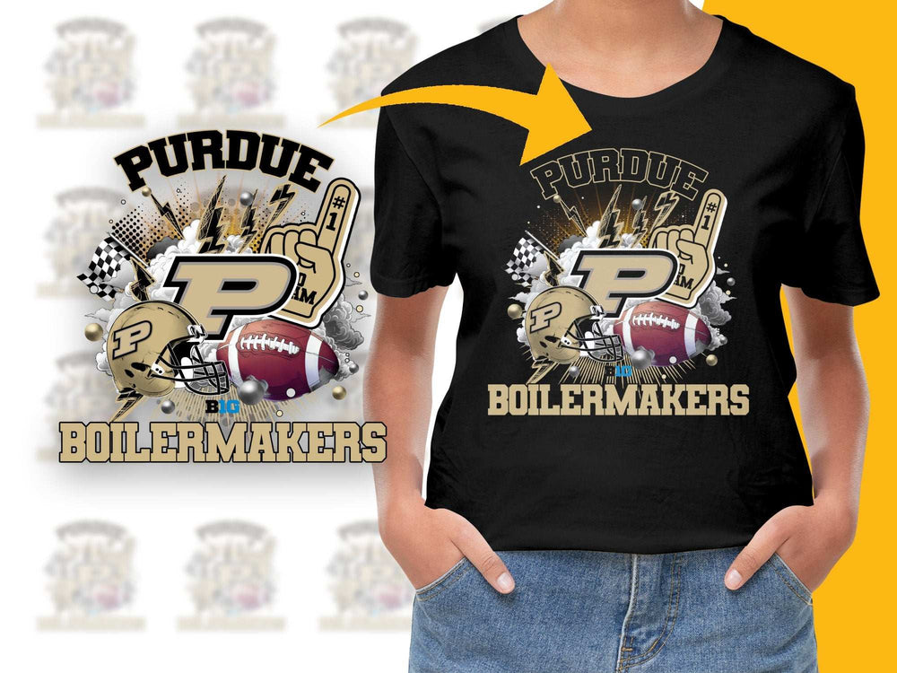 Purdue Boilermakers T-Shirt, College Football Graphic Tee, Black Sports Apparel, Fan Gear Gift