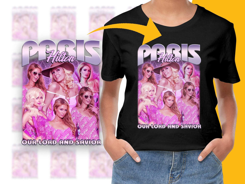 Paris Hilton Graphic T-Shirt, Our Lord and Savior Feminine Pop Culture Tee, Trendy Celebrity Fashion Top