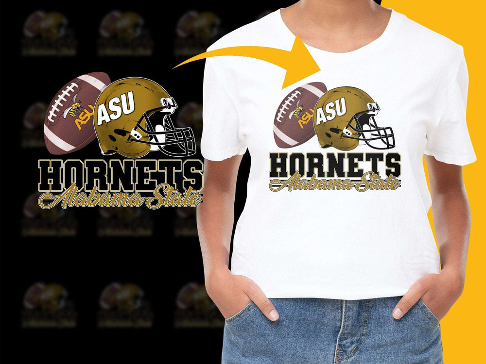 ASU Hornets Football T-Shirt, Alabama State University Sports Tee, Unisex Casual Wear, Fan Apparel