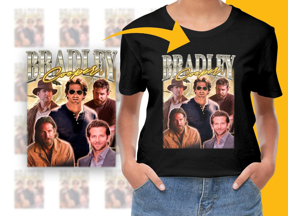 Bradley Cooper Graphic T-Shirt, Celebrity Photo Collage Tee, Men's Fashion, Casual Stylish Top